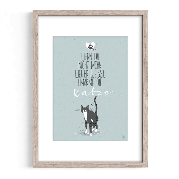 Poster mit Sprüchen Katze Geschenk